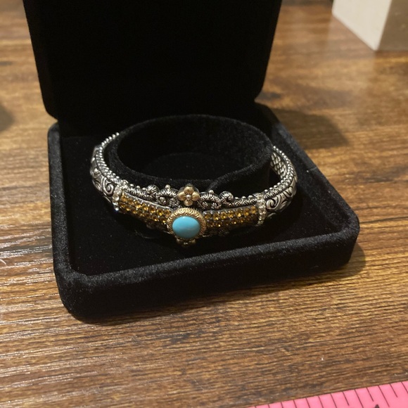 Barbara Bixby sterling silver & 18k gold gemstone cuff - Picture 12 of 12